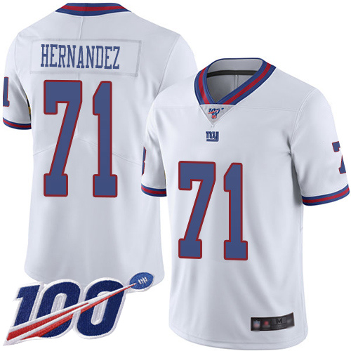 Men New York Giants #71 Will Hernandez Limited White Rush Vapor Untouchable 100th Season Football NFL Jersey->youth nfl jersey->Youth Jersey